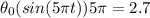 \theta_0(sin(5\pi t))5\pi = 2.7