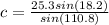 c=\frac{25.3sin(18.2)}{sin(110.8)}