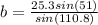 b=\frac{25.3sin(51)}{sin(110.8)}