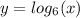 y=log_6(x)