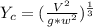 Y_{c}=(\frac{V^{2} }{g*w^{2} } )^{\frac{1}{3} }