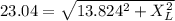 23.04=\sqrt{13.824^2+X_L^2}