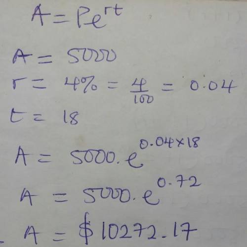 the amount of money in an account can be determined by the formula a re where is the initial investm