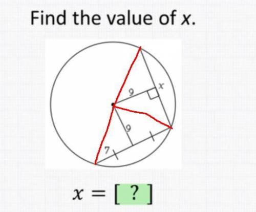 Chords and arcs:  find the value of x