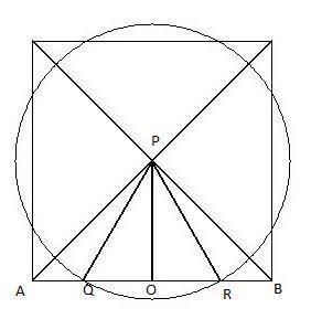 Asquare and a circle intersect so that each side of the square contains a chord of the circle equal