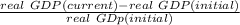 \frac{real\ GDP(current) -real\ GDP(initial)}{real\ GDp(initial)}