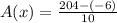 A(x) = \frac{204-(-6)}{10}