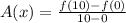 A(x) = \frac{f(10)-f(0)}{10-0}