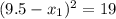 (9.5-x_1)^2}=19