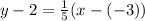 y-2=\frac{1}{5}(x-(-3))