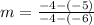 m=\frac{-4-(-5)}{-4-(-6)}