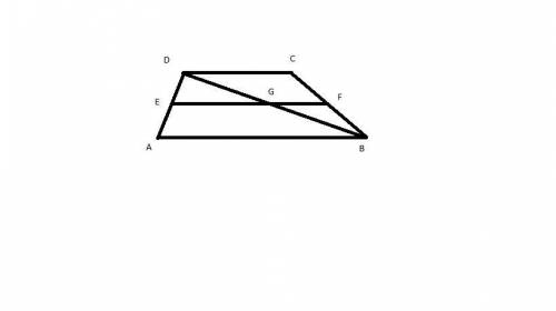 Abcd is a trapezium in which ab is parallel to dc, bd is a diagonal and e is the mid point of ad a l