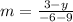 m=\frac{3-y}{-6-9}