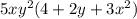 5x {y}^{2}  (4+ 2y + 3{x}^2  )