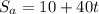 S_{a} = 10 + 40t