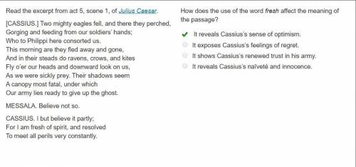 how does the use of the word fresh affect the meaning of the passage?  it reveals cassius's sense of