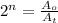 2^n = \frac{A_o}{A_t}