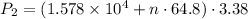 P_2=(1.578\times 10^4+n\cdot 64.8 )\cdot 3.38
