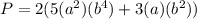 P=2(5(a^2)(b^4)+3(a)(b^2))