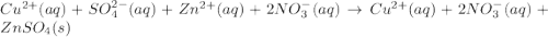 Cu^{2+}(aq)+SO_4^{2-}(aq)+Zn^{2+}(aq)+2NO_3^{-}(aq)\rightarrow Cu^{2+}(aq)+2NO_3^{-}(aq)+ZnSO_4(s)