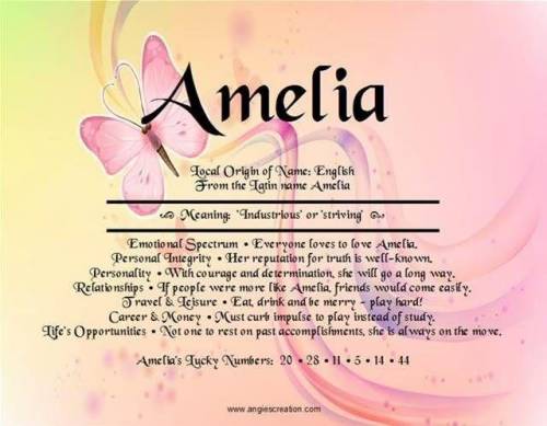 My name is amelia, so what does my name mean?