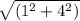\sqrt{(1^{2}+4^{2})}