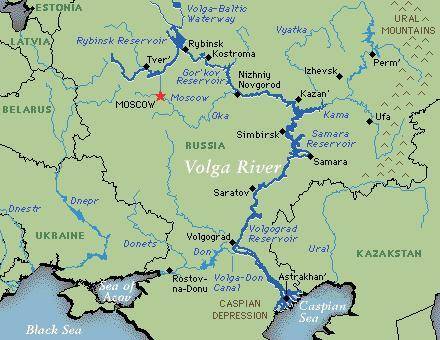 What river carries almost half of russia’s river traffic?