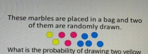 These marbles are placed in a bag and two of them are randomly drawn what is the probability of draw