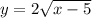 y=2\sqrt{x-5}