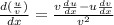 \frac{d(\frac{u}{v})}{dx}=\frac{v\frac{du}{dx}-u\frac{dv}{dx}}{v^2}