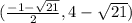 (\frac{-1-\sqrt{21}} {2},4-\sqrt{21})