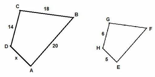 Quadrilateral abcd abcd is similar to quadrilateral efgh efgh. the lengths of the three longest side