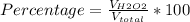 Percentage=\frac{V_{H2O2}}{V_{total}}*100