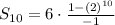 S_{10}=6\cdot\frac{1-(2)^{10}}{-1}