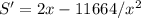 S'=2x-11664/x^2