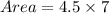 Area=4.5\times 7