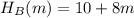 H_B(m) = 10+8m