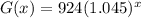 G(x) = 924(1.045)^{x}