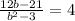 \frac{12b-21}{b^2-3} =4