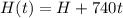 H(t)=H+740t
