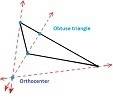 Which best explains why the orthocenter of an obtuse triangle is outside the triangle?  a. all three