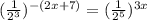 (\frac{1}{2^3})^{-(2x+7)}=(\frac{1}{2^5})^{3x}