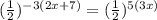(\frac{1}{2})^{-3(2x+7)}=(\frac{1}{2})^{5(3x)}