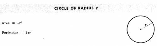 Find the exact area of the circle with the given radius.  r = 11.64 m a.  11.64π m² b.  23.28π m² c.