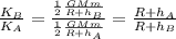 \frac{K_B}{K_A}=\frac{\frac{1}{2}\frac{GMm}{R+h_B}}{\frac{1}{2}\frac{GMm}{R+h_A}}=\frac{R+h_A}{R+h_B}