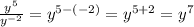 \frac{y^5}{y^{-2}}=y^{5-(-2)}=y^{5+2}=y^{7}