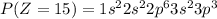 P(Z=15)=1s^22s^22p^63s^23p^3
