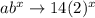 ab^x\rightarrow 14(2)^x