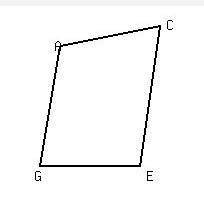 Quadrilateral aceg ≅ quadrilateral nmrp which statement is true?  (the lines actually go above the l