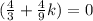 (\frac{4}{3}+\frac{4}{9}k)=0